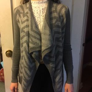 Gray knitted cardigan